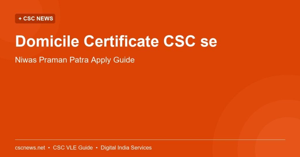 Domicile Certificate CSC se