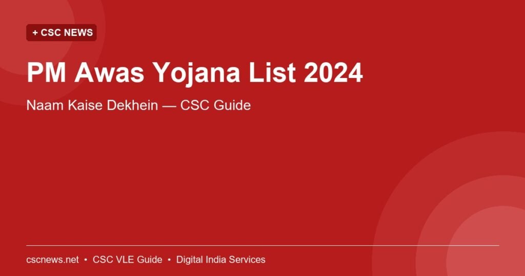 PM Awas Yojana List 2024