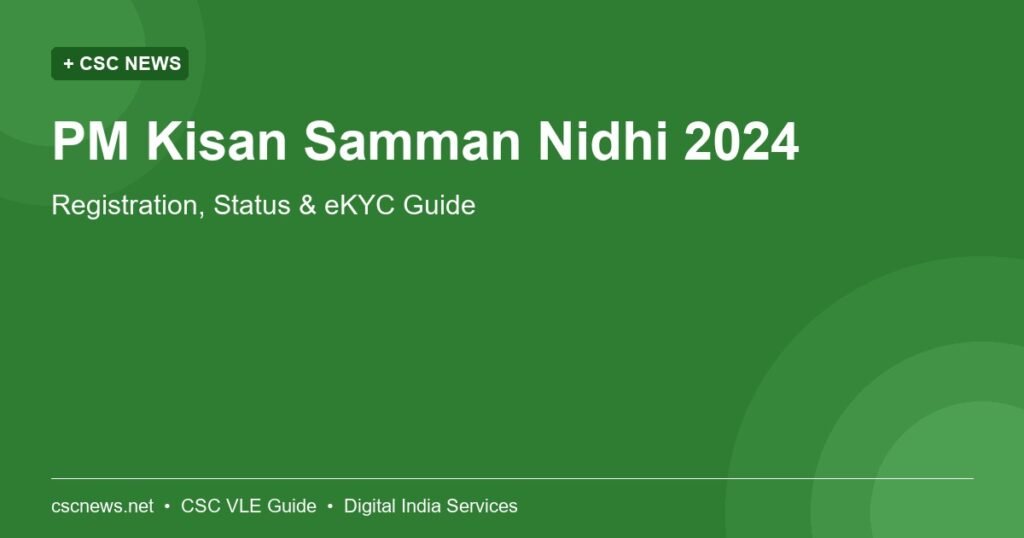 PM Kisan Samman Nidhi 2024 — Registration, Status & eKYC Guide